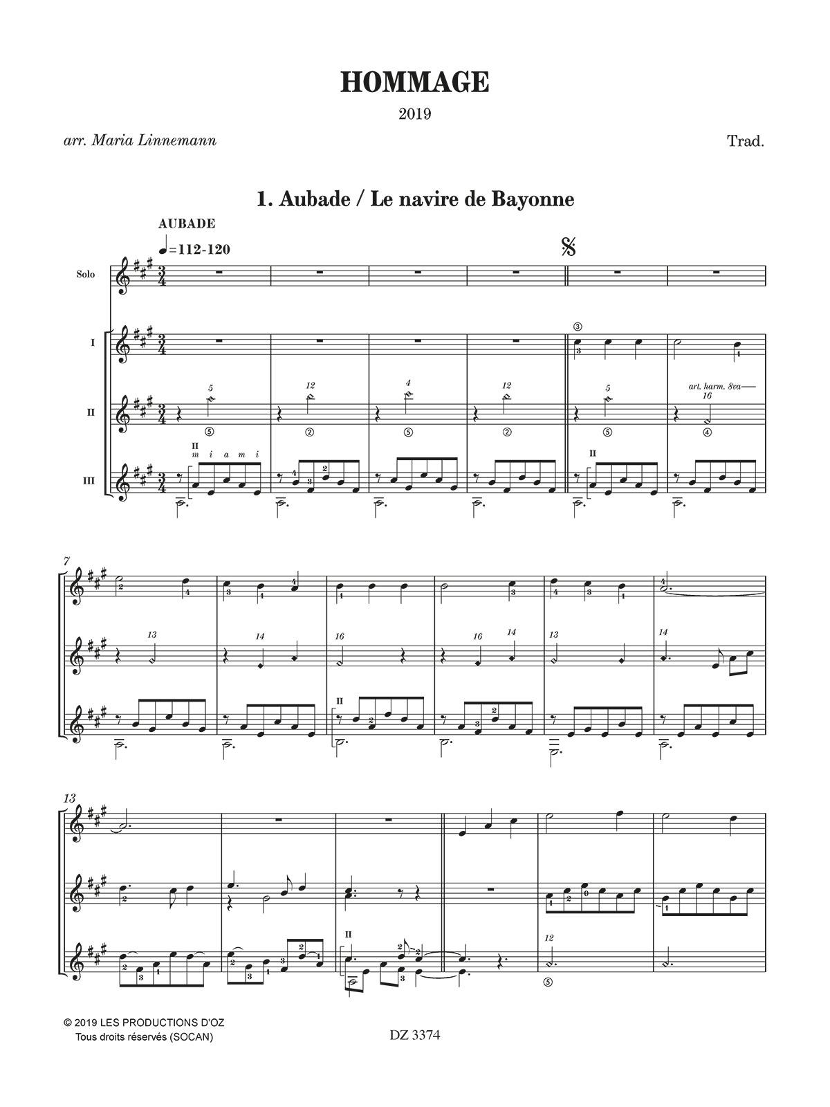 Hommage - Maria Linnemann - Partition