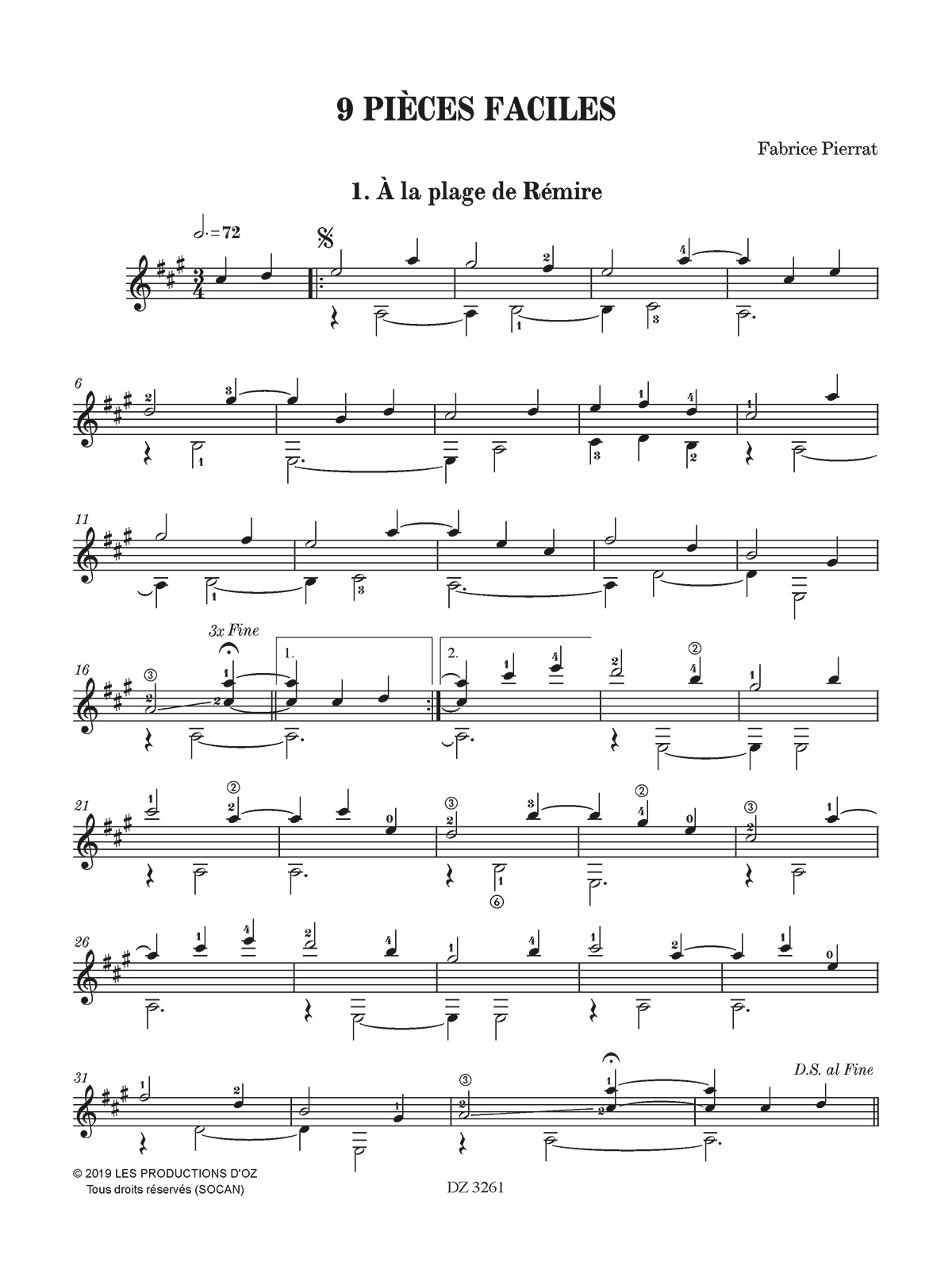 9 Pièces faciles - Fabrice Pierrat - Partition