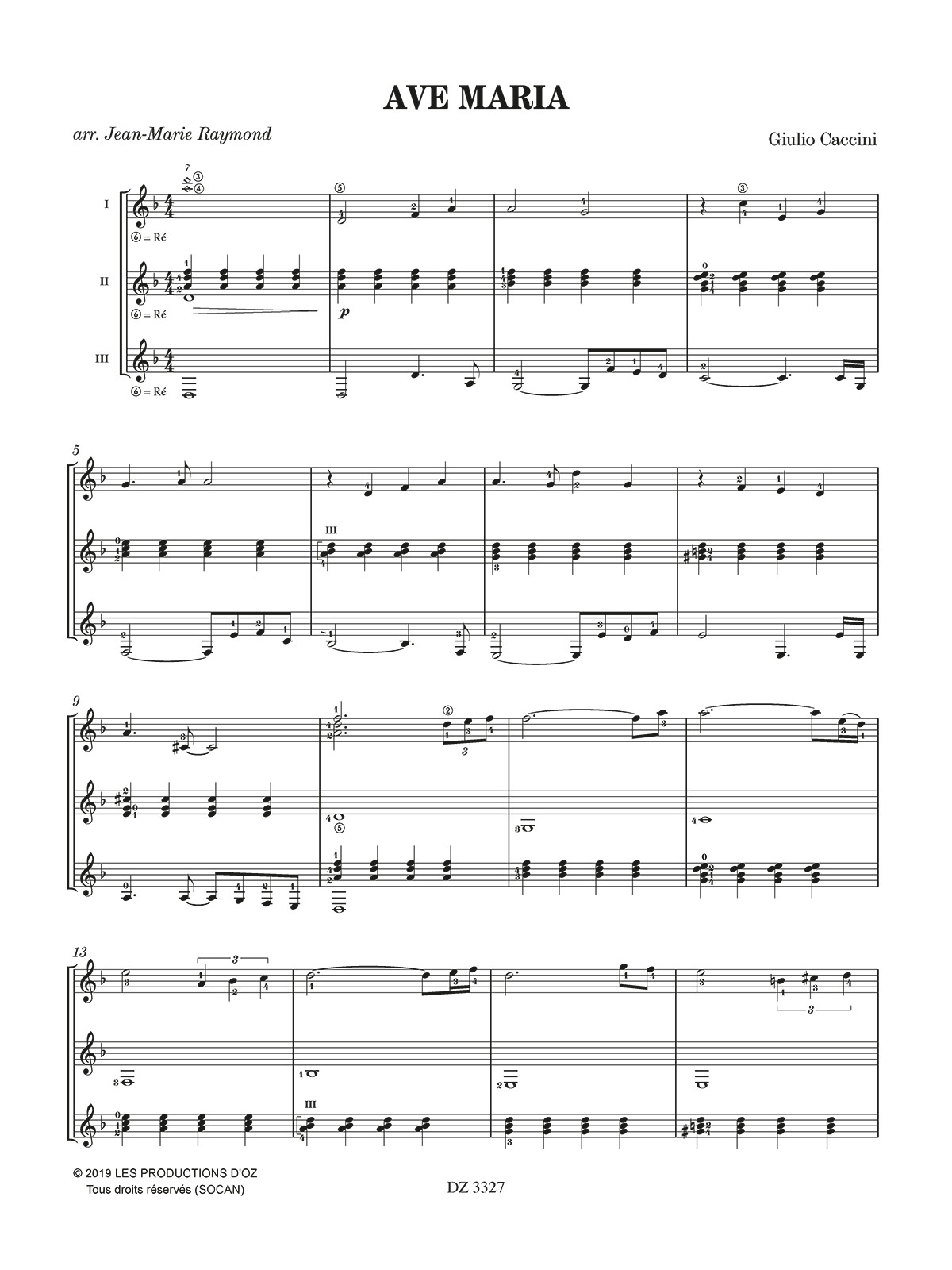 Ave Maria - Giulio Caccini - Partition - Guitare