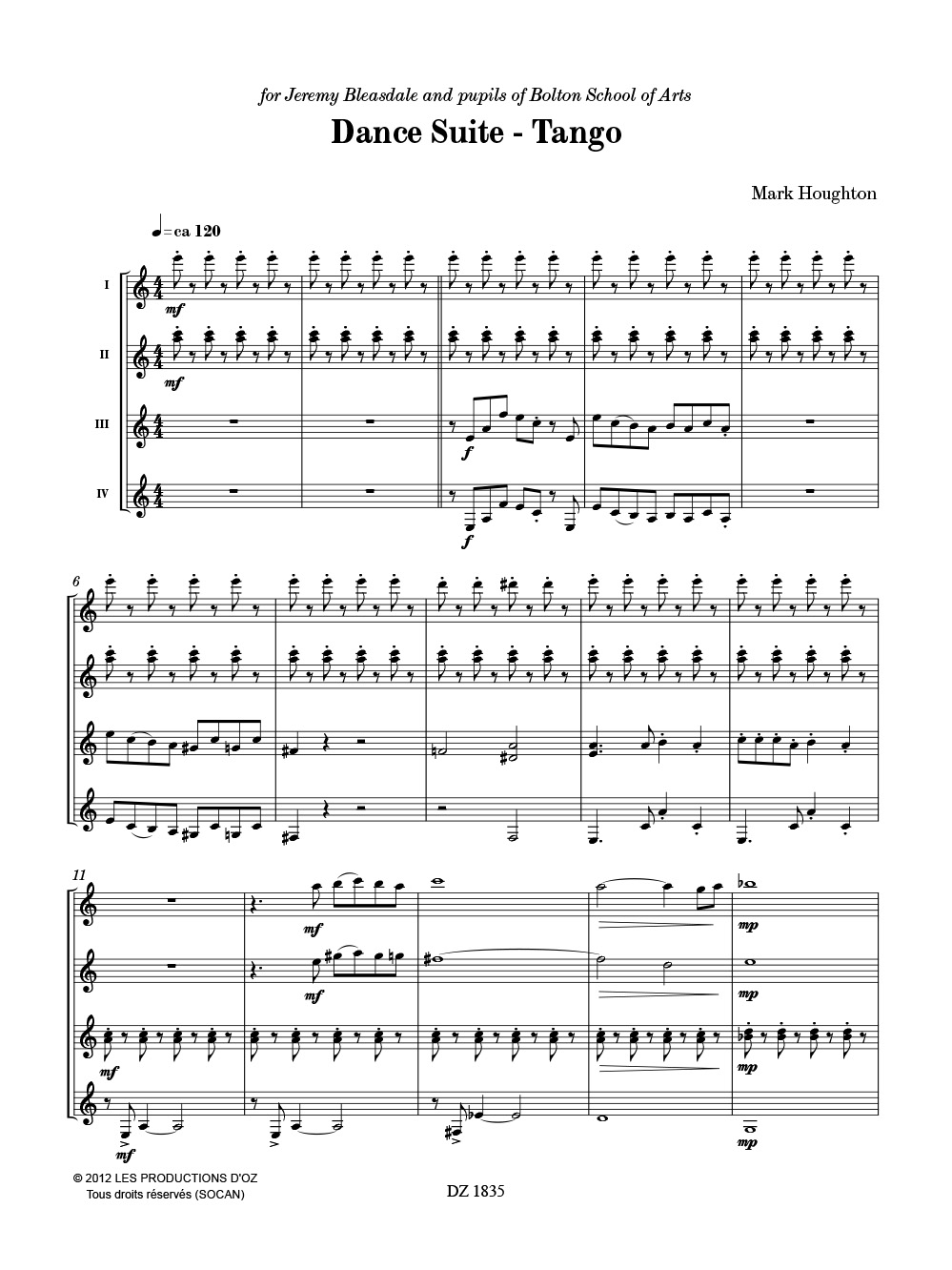 Dance Suite - Tango - Mark Houghton - Partition - Guitare