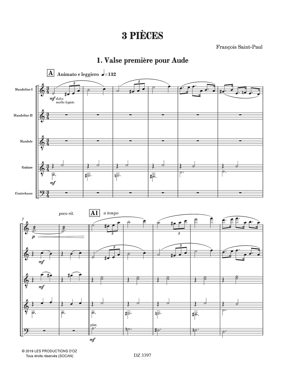 3 Pièces - François Saint-Paul - Partition