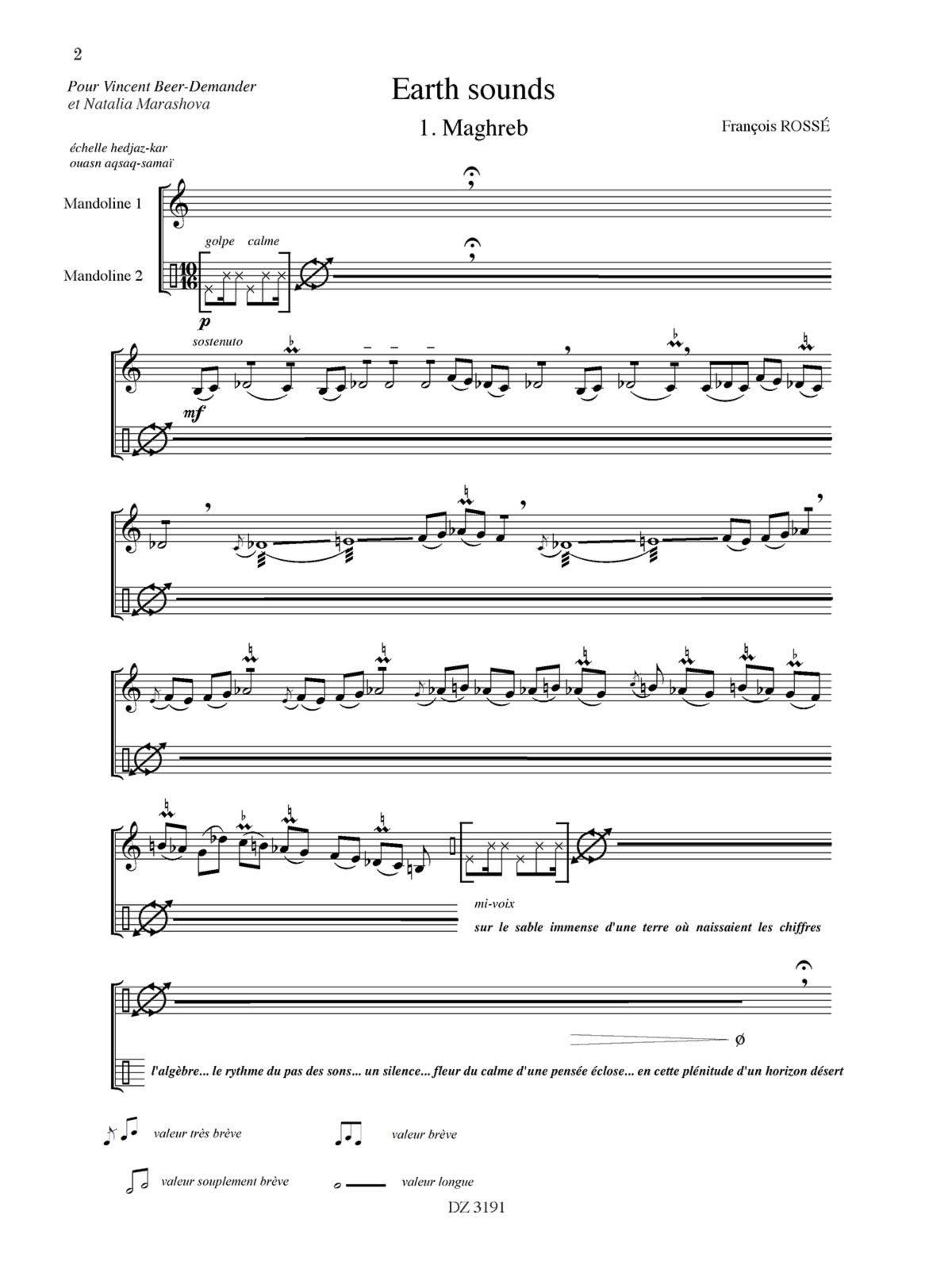 Earth sounds - François Rossé - Partition