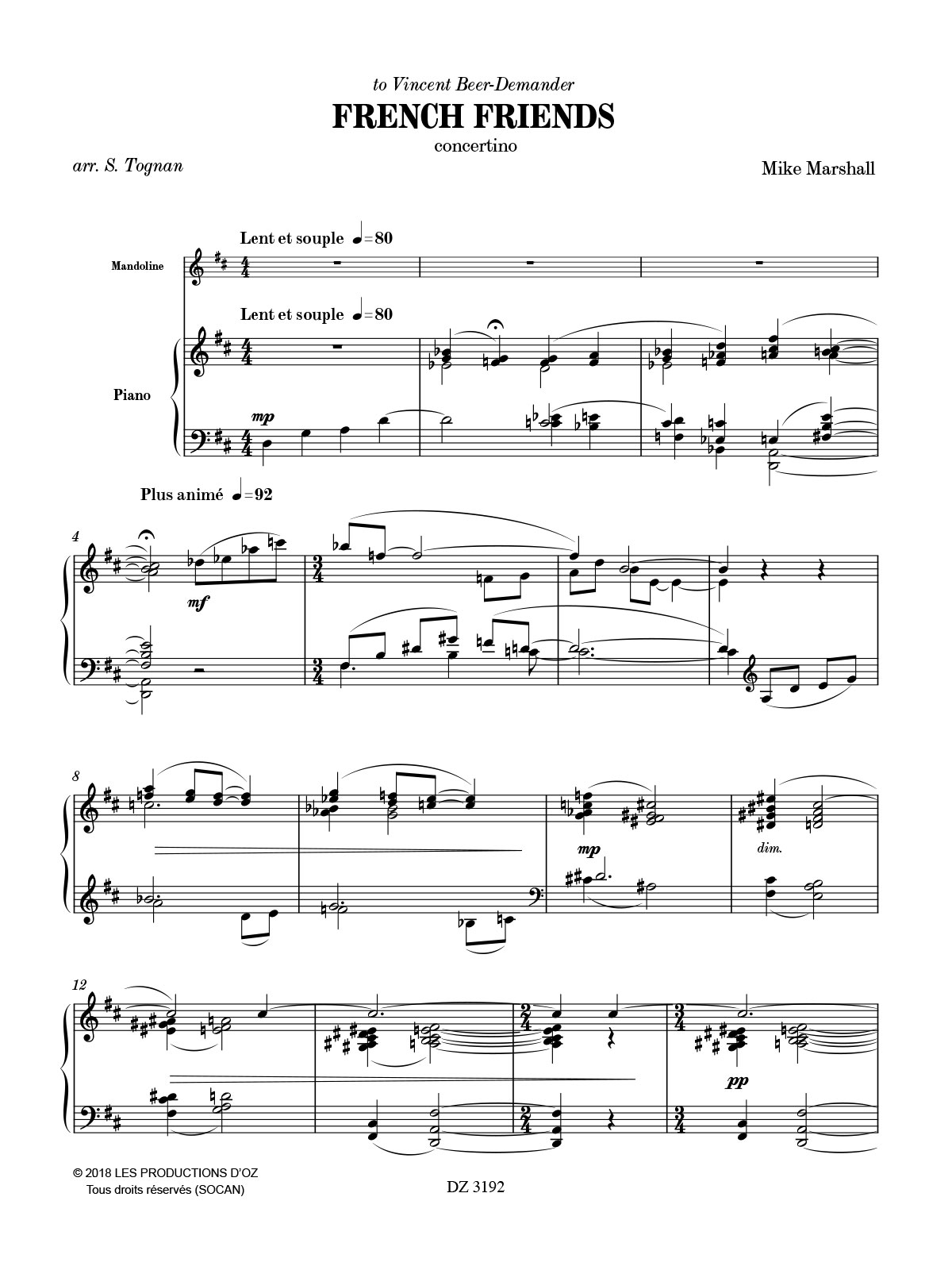 French friends - Mike MARSHALL - Partition