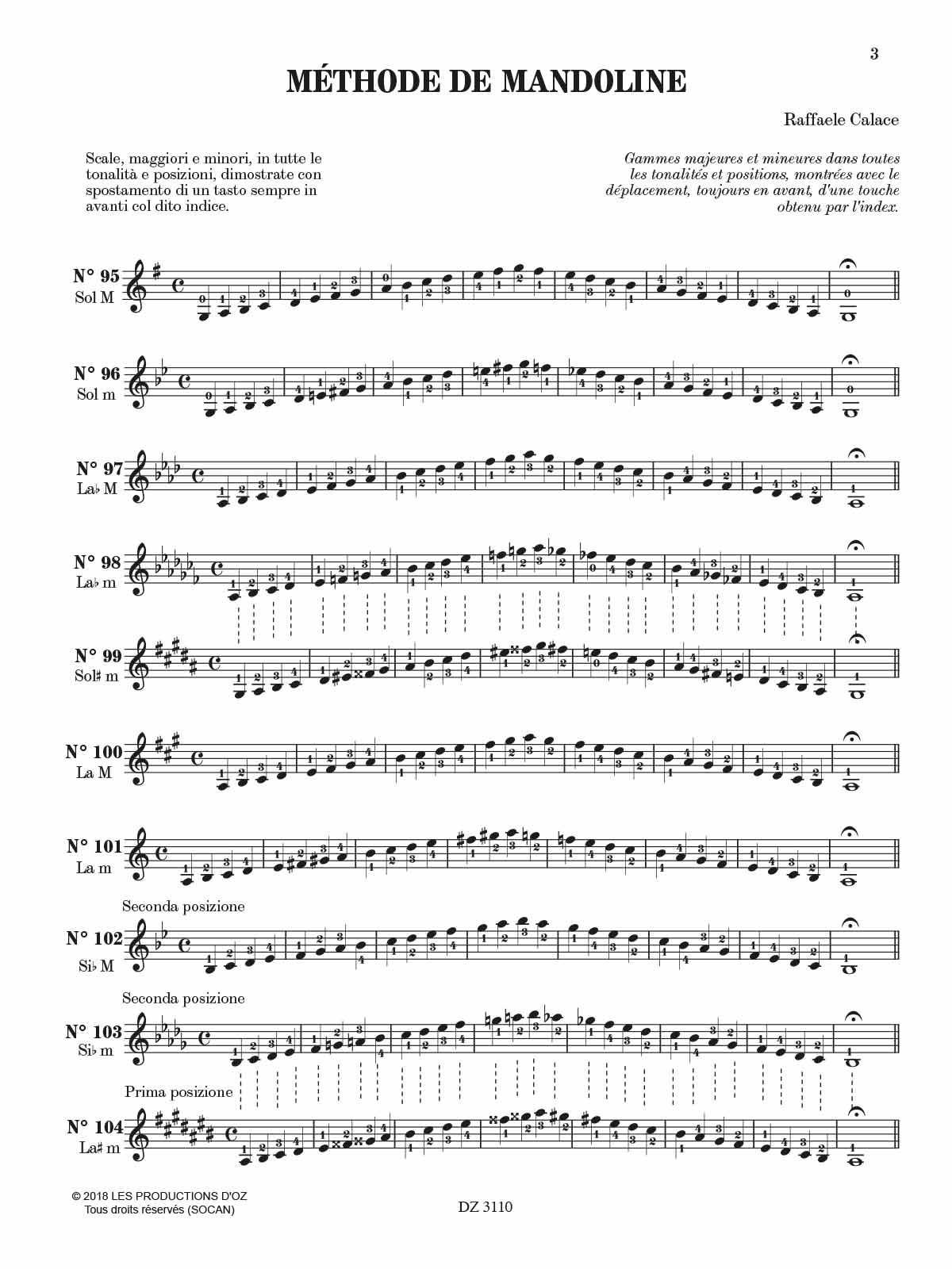 Méthode pour mandoline - Partie 3-4 - Raffaele CALACE - Partition