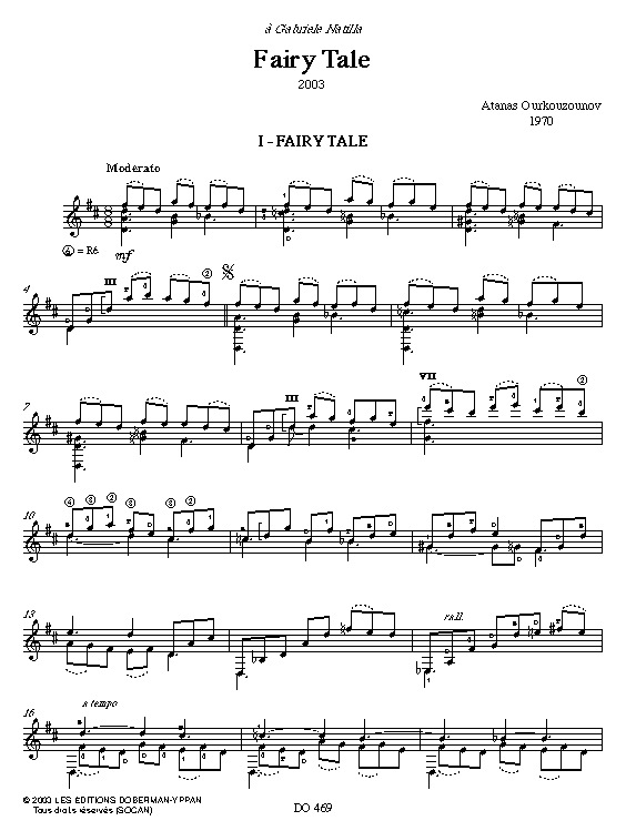 Fairy tale - Atanas Ourkouzounov - Partition