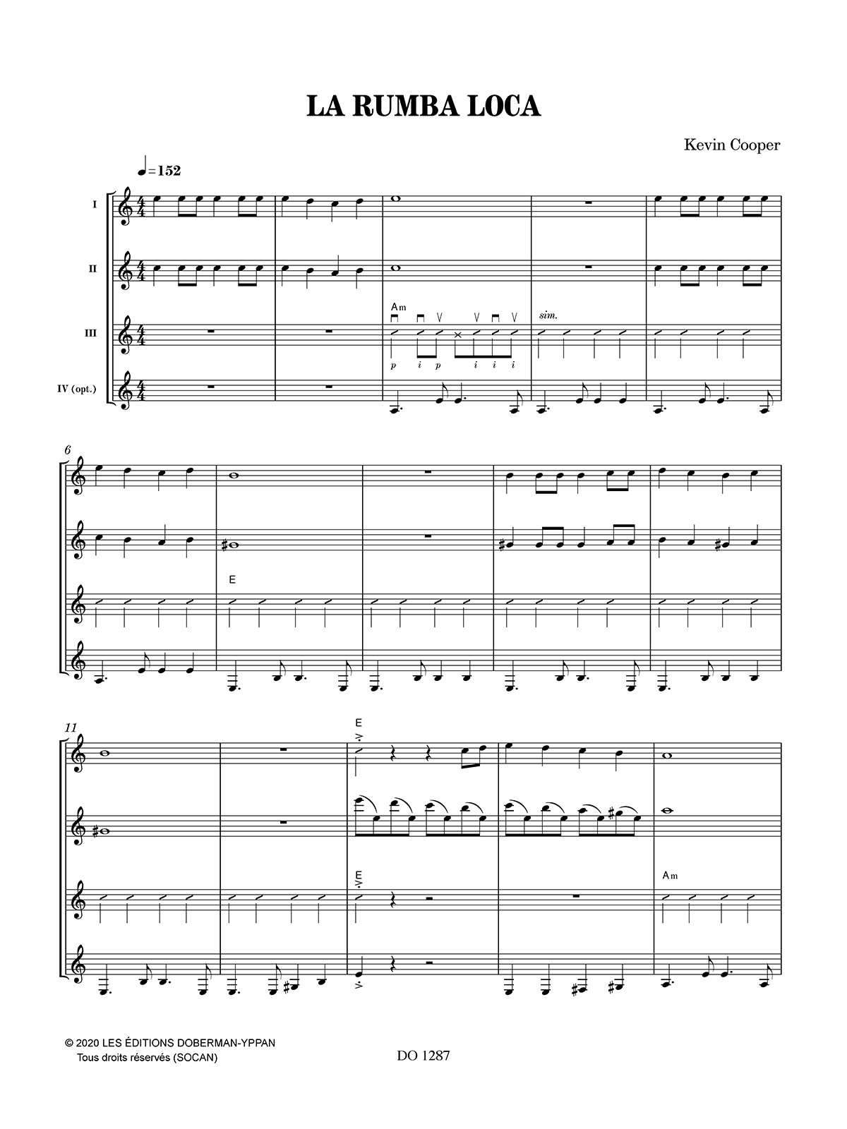 La Rumba Loca - Kévin Cooper - Partition