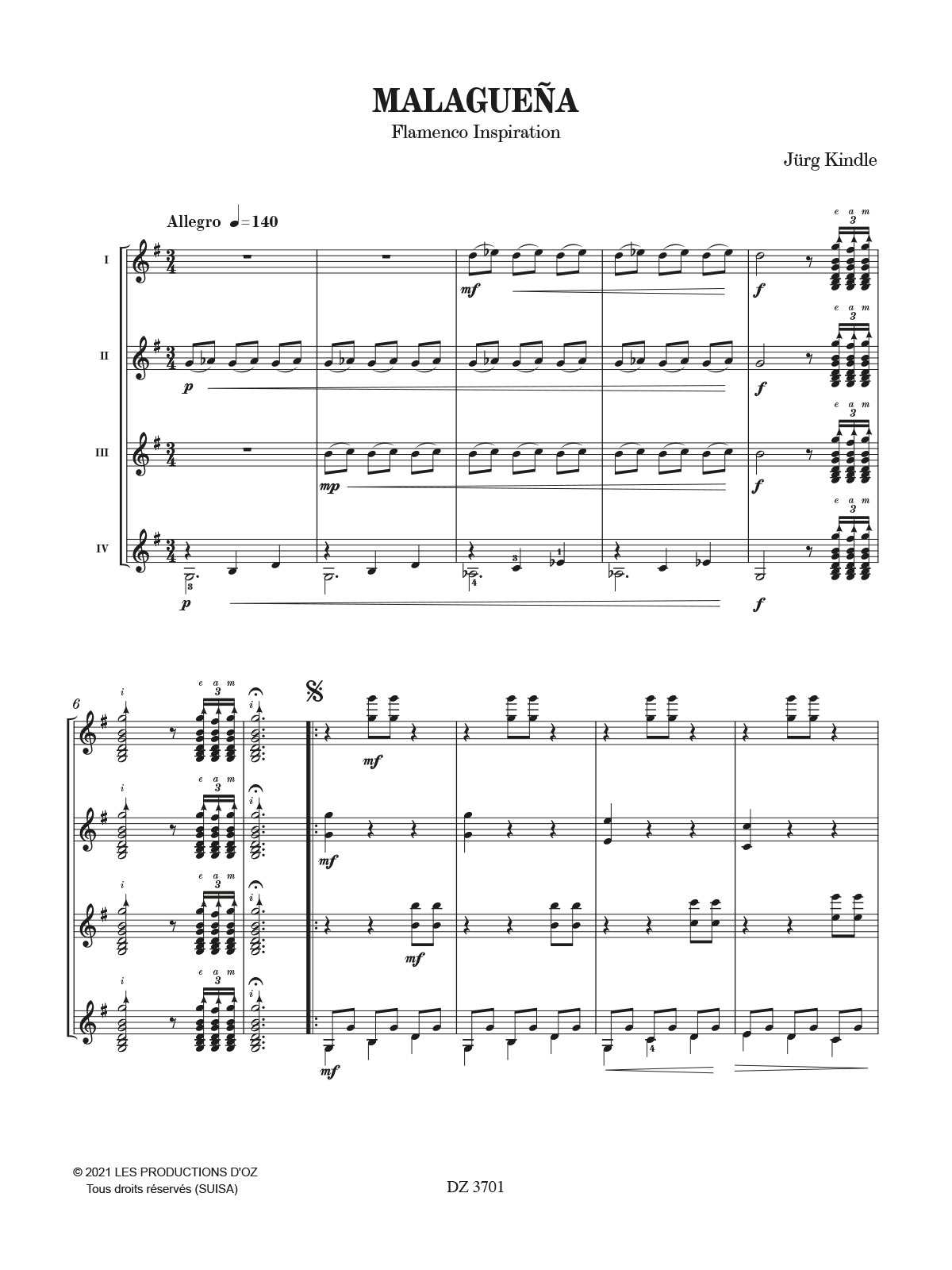 Malaguena - Jurg Kindle - Partition