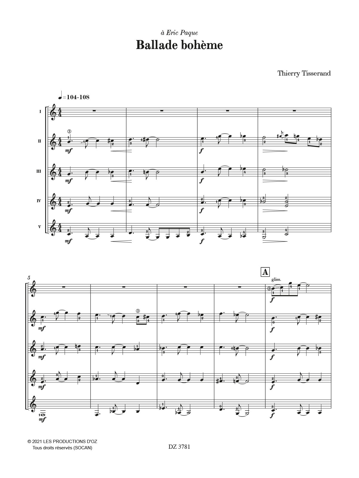 Ballade Bohème - TISSERAND - Partition - Guitare