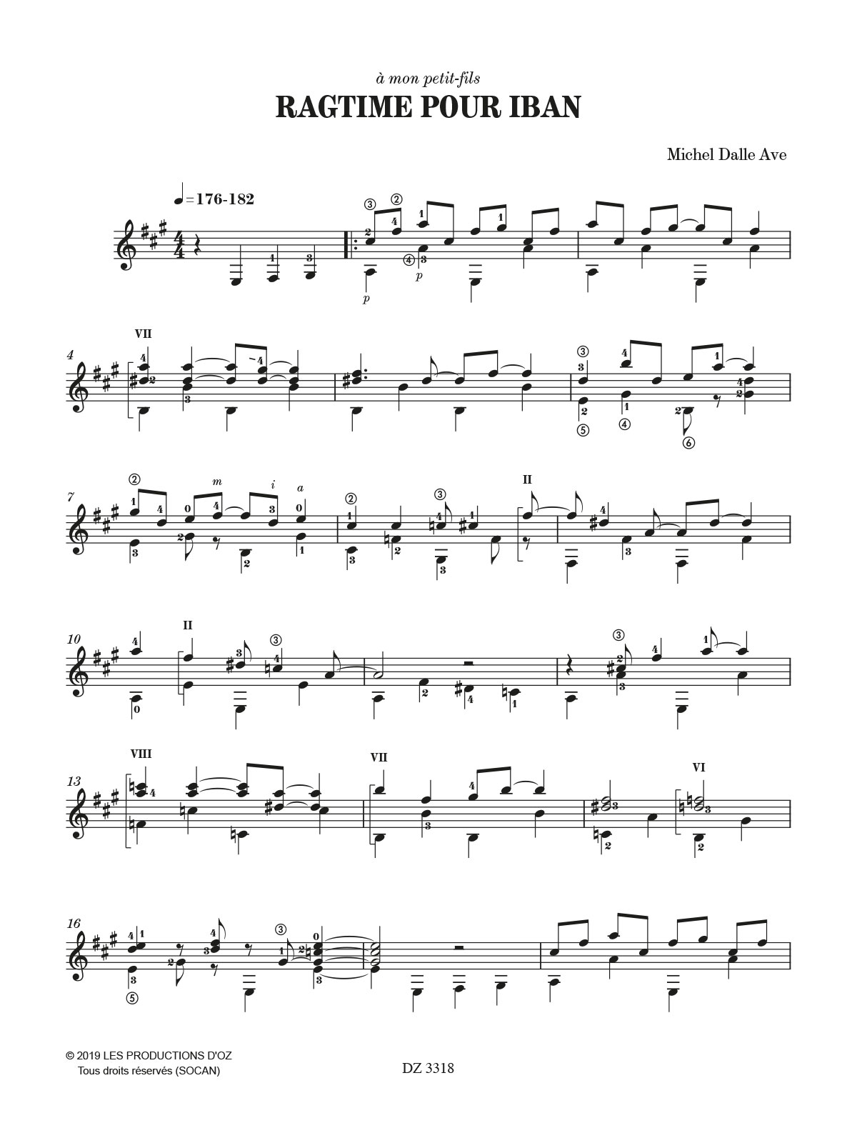 Ragtime pour Iban - Ave Michel Dalle - Partition
