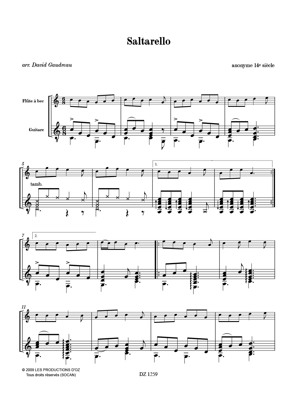 Pièces Variées - David Gaudreau - Partition