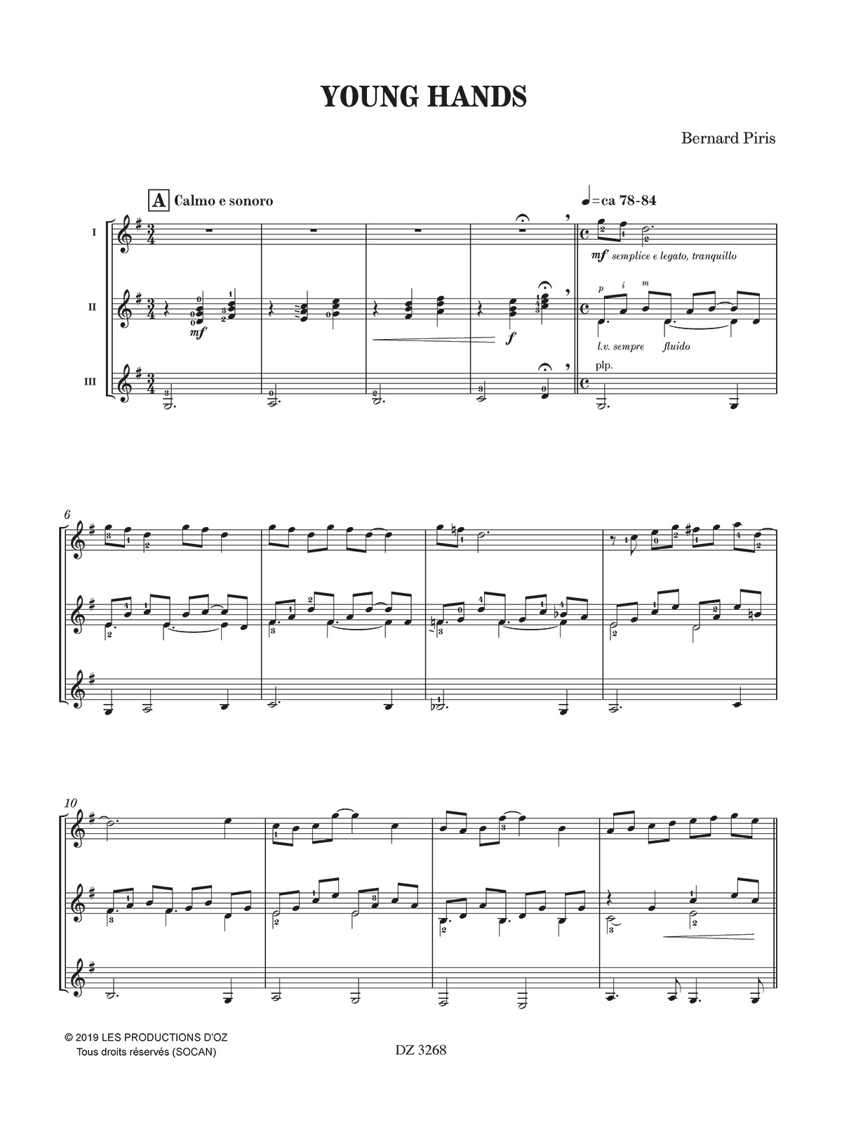 Young Hands - Bernard Piris - Partition
