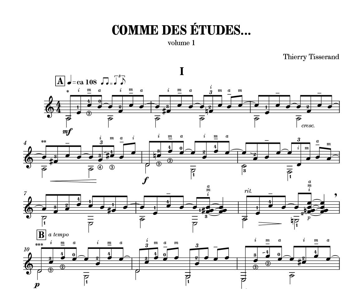 Comme des études.. Vol. 1 - TISSERAND - Partition