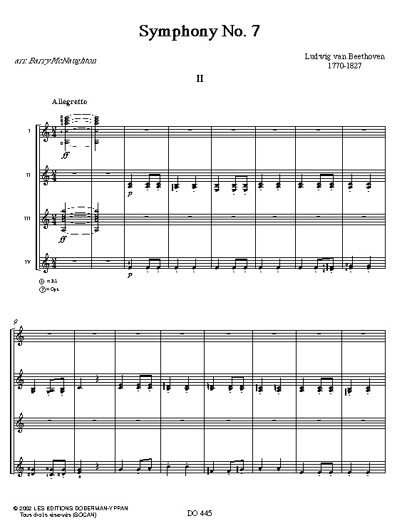 Symphony No. 7, IInd movement - BEETHOVEN - Partition