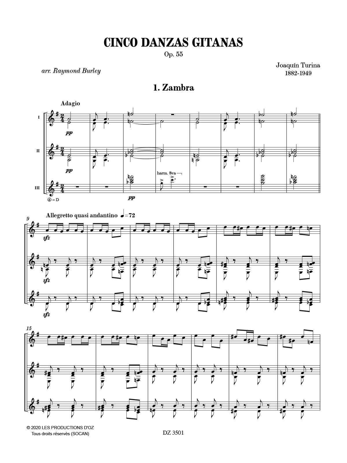 Cinco Danzas Gitanas, Op. 55 - TURINA - Partition