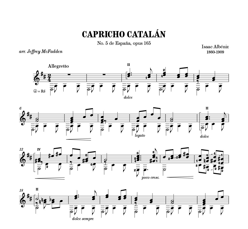 Capricho Catalan - ALBENIZ - Partition - Guitare