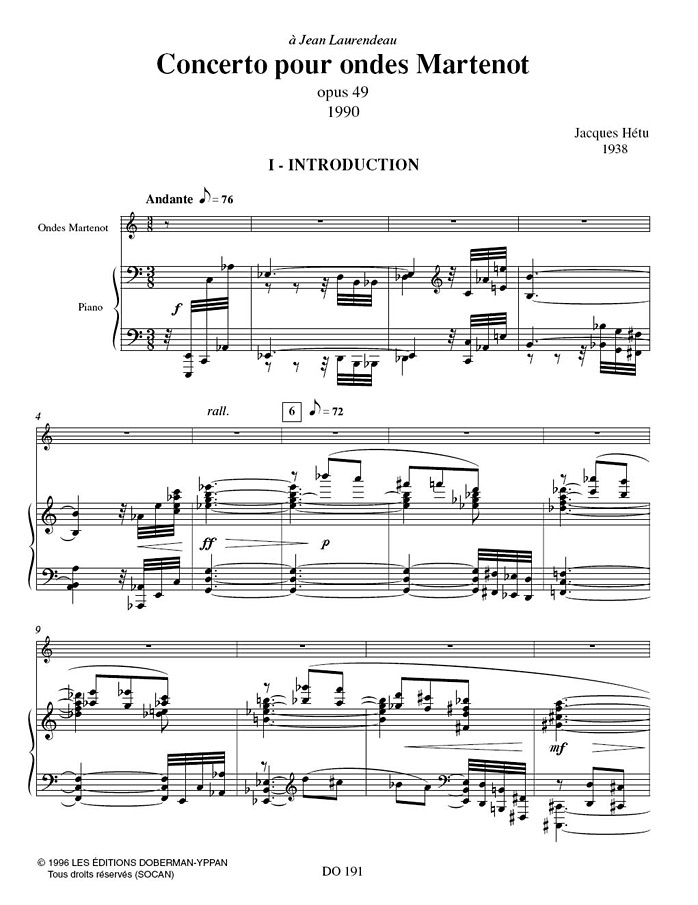 Concerto Op. 49 - Jacques Hétu - Partition