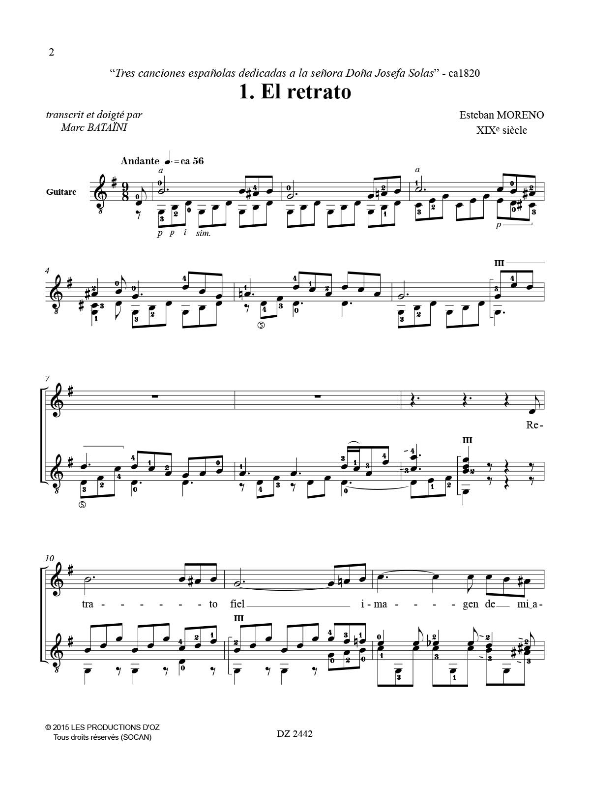 Canciones españolas y americanas del siglo XIX, Vol. 2 - Partition
