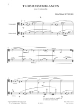 3 Ressemblances - Claire-Mélanie Sinnhuber - Partition - Violoncelle