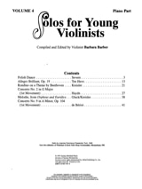Solos for Young Violinists vol 4 - Barbara Barber - Partition - Violon