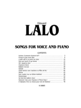 Mélodies - LALO - Partition - Mélodies