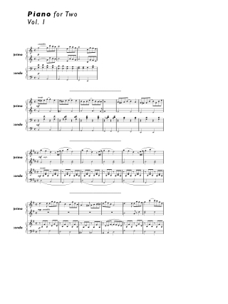 Piano For 2 Volume 1. 4 Mains - Daniel Hellbach - Partition - Piano