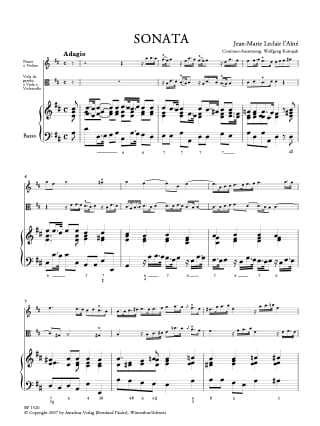 Sonate en Ré Majeur op. 2/8 - LECLAIR - Partition - Trios