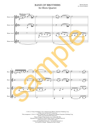 Band Of Brothers - 4 Cors - Michael Kamen - Partition