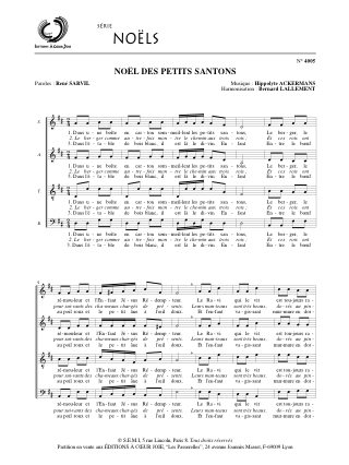 Noël des petits santons - Partition