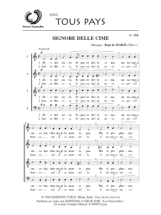 Signore delle cime - Bepi de Marzi - Partition