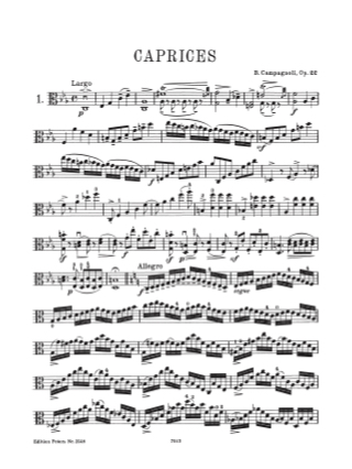 Caprices Op. 22 - Bartolomeo Campagnoli - Partition - Alto