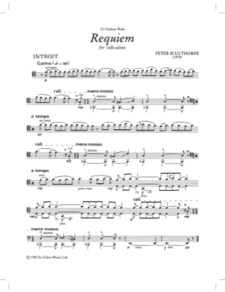 Requiem - Violoncelle Seul - Peter Sculthorpe - Partition