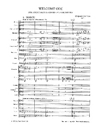 Welcome Ode Op. 95 - Young People's Chorus And Orchestra - BRITTEN