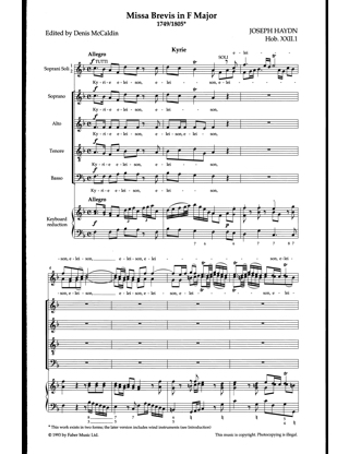 Missa Brevis En Fa Majeur - HAYDN - Partition - Chœur