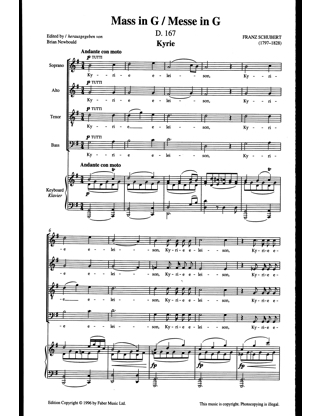 Messe En Sol Majeur D 167 - SCHUBERT - Partition - Chœur