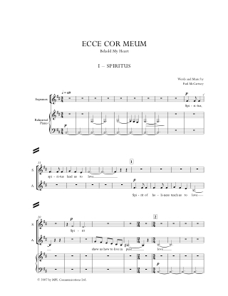 Ecce Cor Meum - Paul McCartney - Partition - Chœur