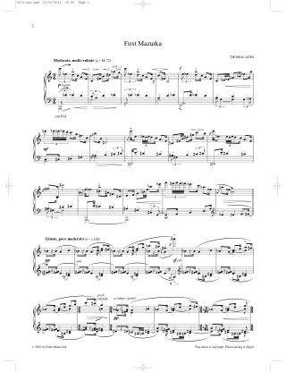 Mazurkas - Piano - Thomas Adès - Partition - Piano