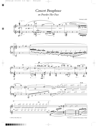 Concert Paraphrase on Powder her Face - Thomas Adès - Partition