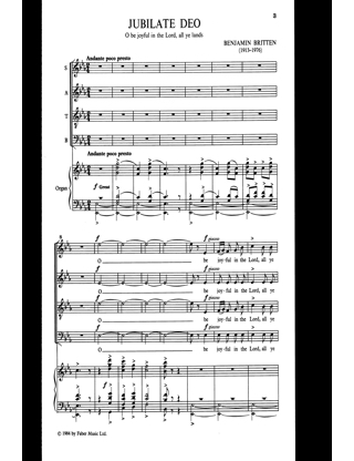 Jubilate Deo En Mi Bémol - BRITTEN - Partition - Chœur