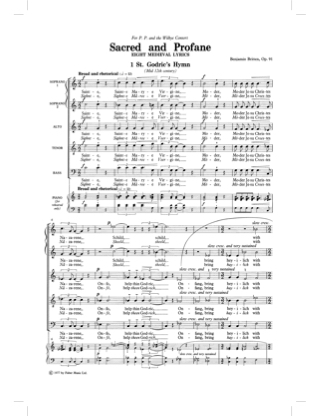 8 Medieval Lyrics Op.91 - BRITTEN - Partition - Chœur