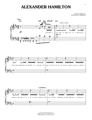 Hamilton - Comédie Musicale - Lin-Manuel Miranda - Partition