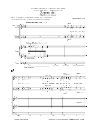Ut Unum Sint! - Matthew Martin - Partition - Chœur