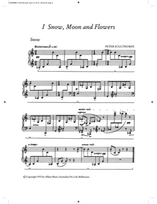Night Pieces - Peter Sculthorpe - Partition - Piano