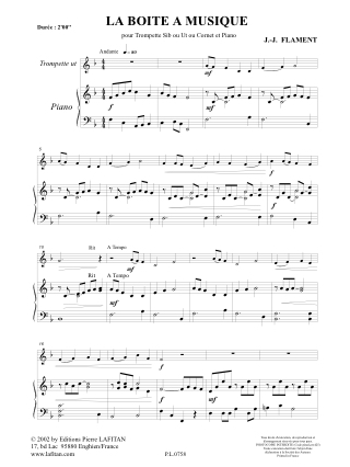 La Boîte A Musique - Jean-Jacques Flament - Partition - Trompette