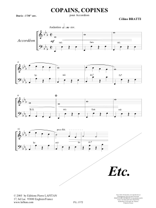 Copains, Copines - Célino Bratti - Partition - Accordéon