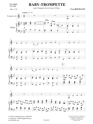 Baby-Trompette - Yves Bouillot - Partition - Trompette