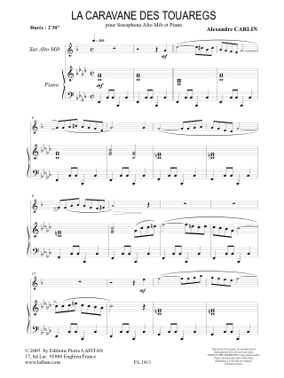 La caravane des Touaregs - Alexandre Carlin - Partition - Saxophone