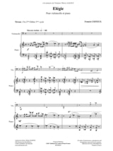 Elégie - Violoncelle et Piano - Francis Coiteux - Partition