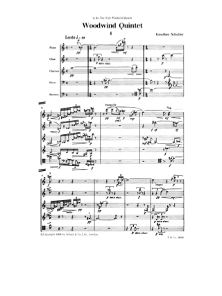Woodwind Quintet - Partitur - Gunther Schuller - Partition
