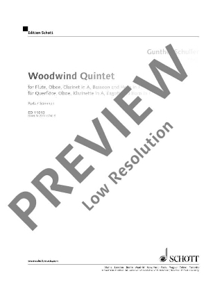Woodwind Quintet - Parts - Gunther Schuller - Partition - Quintettes