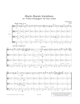 Marin Marais Variations - Garth Knox - Partition - Alto
